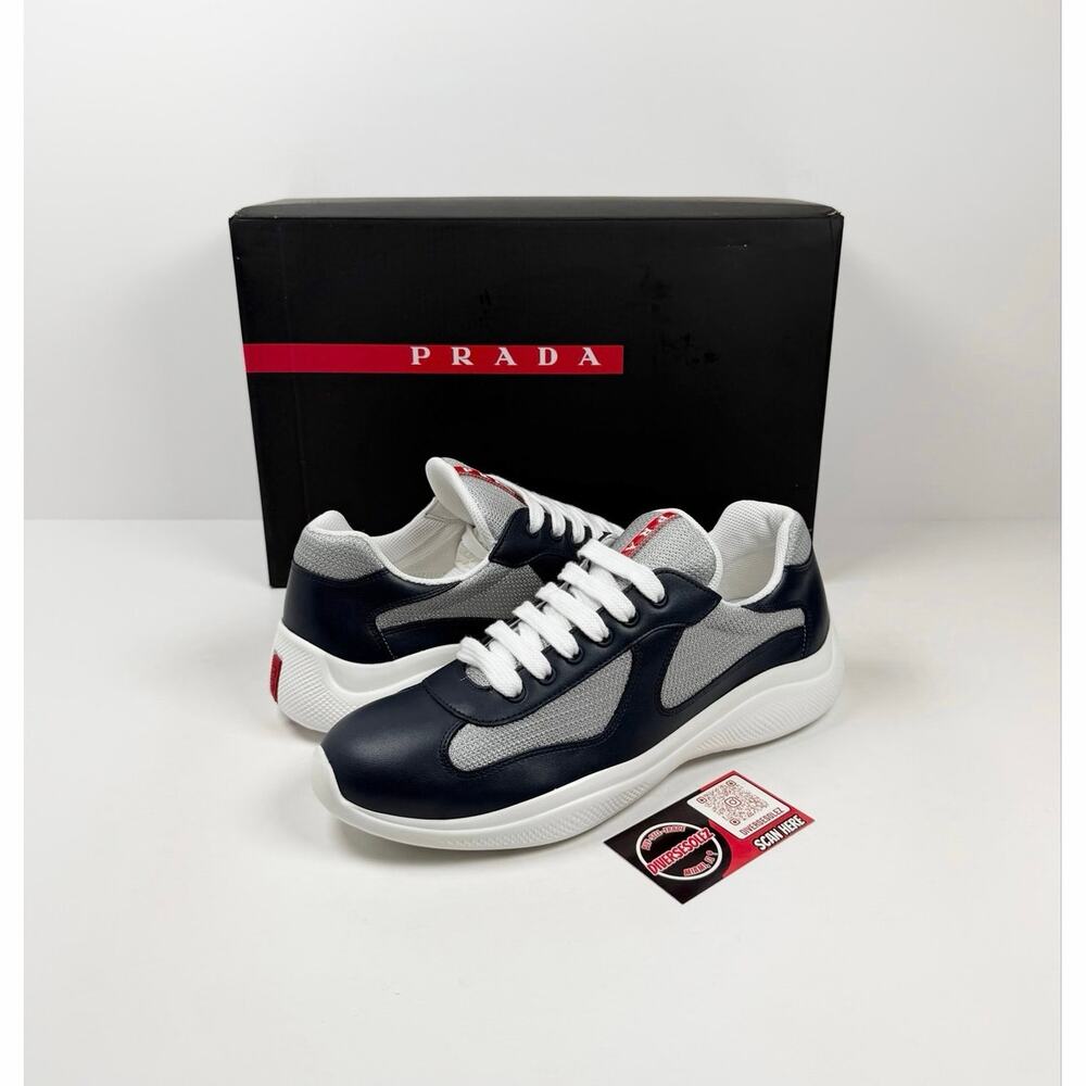 Size 8.5UK/9.5US - Prada Americas Cup Leather Blue NEW